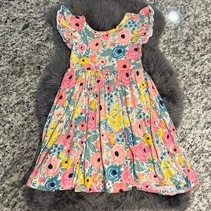 Little Sleepies Secret Garden Twirl Dress Size 3T.